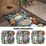 Alfombra de Baño 3D Antideslizante · Secado Rápido · Estampado de Piedras